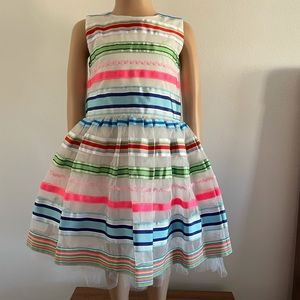 Halabaloo Little Girl's Striped Ribbon Fit-And-Flare Dress Size 5 NWT.